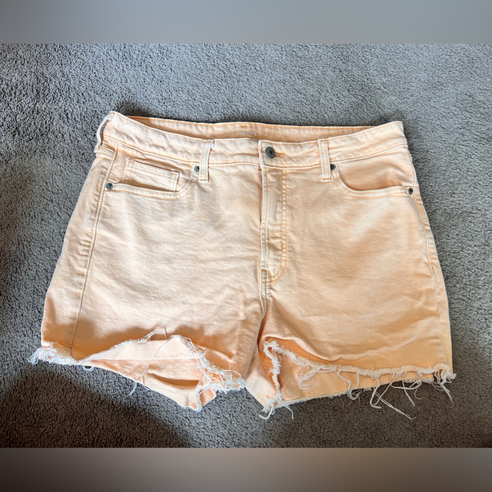 Old Navy Light Peach Frayed Jean Shorts
